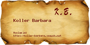 Koller Barbara névjegykártya