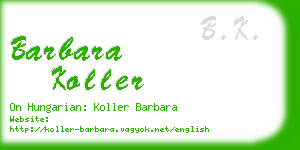 barbara koller business card